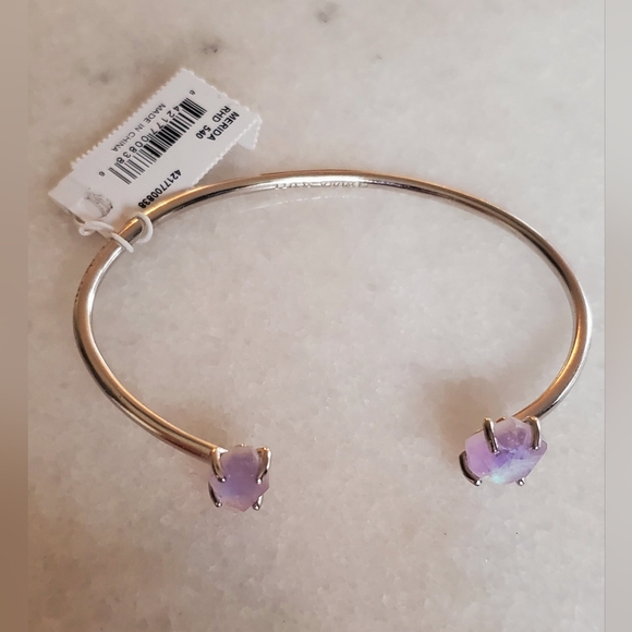KENDRA SCOTT Merida Silver Pinch Cuff Bracelet in Amethyst Dichroic NWT - Picture 6 of 8